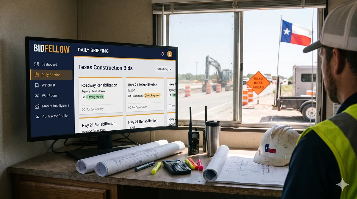 Bidfellow Daily Briefing Interface